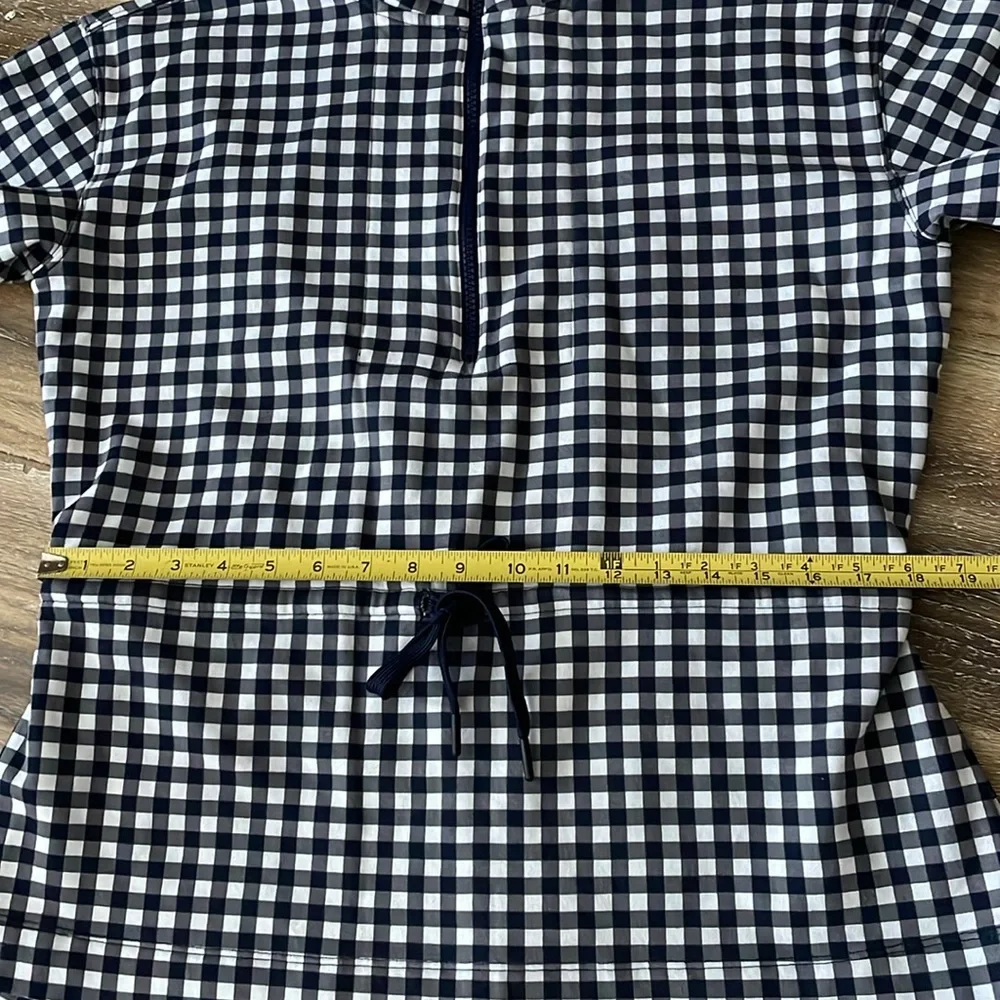 Draper James Activewear Gingham Cinch Waist Quarter-Zip - Picture 7 of 12